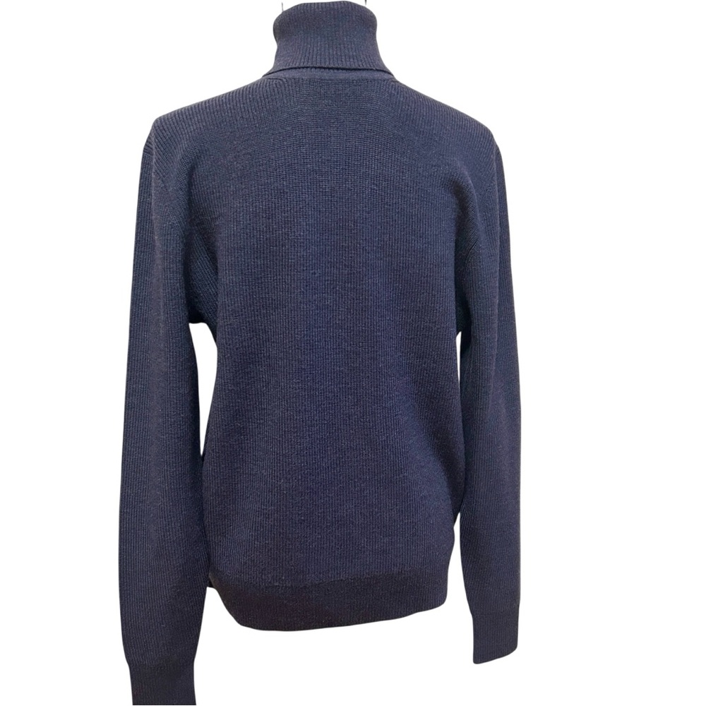 Todd Snyder Sweater Italian Merino Wool Retro Turtle Neck Navy Blue Men's Medium